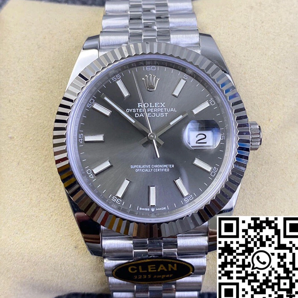 WaterResistant Dial Steel Grey Rolex Clean 848 M126334-0014 Datejust Factory 904L Stainless 0731